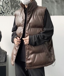 EFFECTION（エフェクション）の「【FVLMEN】PU filling vest/合皮 中綿 ベスト（ダウンベスト）」