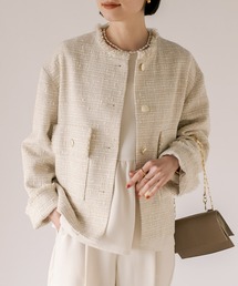 RIVE DROITE | ツイードミドルジャケット(ノーカラージャケット)