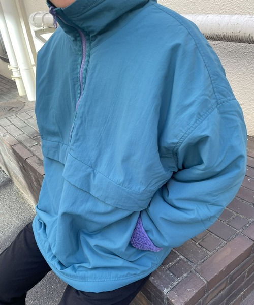 B.R.U（ブル）の「【リバーシブル/2WAY】【ユニセックス】ハーフジップナイロンボアブルゾン（ブルゾン・メンズ・グリーン/ブラック・FREE）」の19枚目の写真