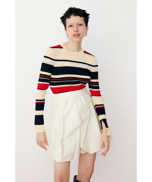 HeRIN.CYE(ヘリンドットサイ)の「Random border knit tops ランダムボーダーニットトップス(ニット/セーター・レディース・グリーン系その他/オレンジ系その他/ホワイト系その他・FREE)」の2枚目の写真