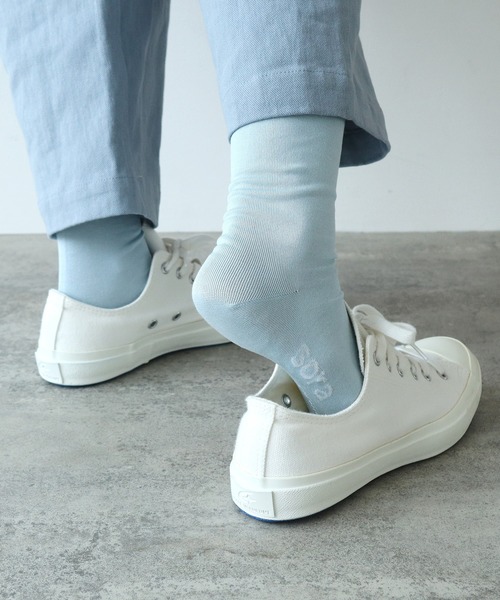 bulle de savon（ビュルデサボン）の「Basic ''sora'' ソックス（ソックス/靴下・レディース・サックスブルー/ホワイト・FREE）」の5枚目の写真