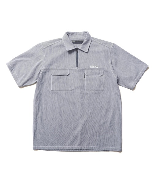 バックチャンネル　ドライ　ハーフスリーブシャツ　グレー Back Channel（バックチャンネル）の「HALF ZIP H/S SHIRT