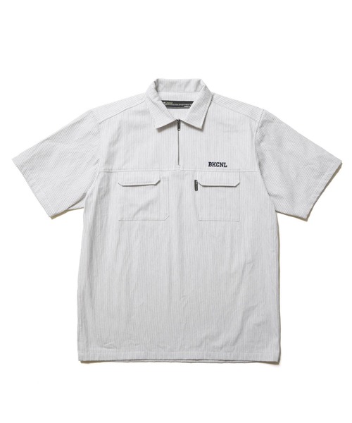 Back Channel(バックチャンネル)の「HALF ZIP H/S SHIRT(シャツ/ブラウス・メンズ・ネイビー/ホワイト・XX-LARGE/X-LARGE/LARGE/MEDIUM)」の1枚目の写真