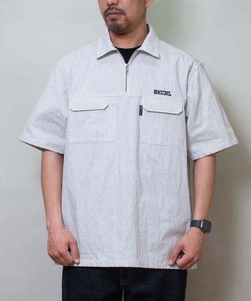 Back Channel(バックチャンネル)の「HALF ZIP H/S SHIRT(シャツ/ブラウス・メンズ・ネイビー/ホワイト・XX-LARGE/X-LARGE/LARGE/MEDIUM)」の8枚目の写真