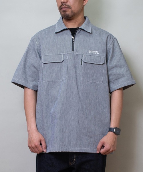バックチャンネル　ドライ　ハーフスリーブシャツ　グレー Back Channel（バックチャンネル）の「HALF ZIP H/S SHIRT
