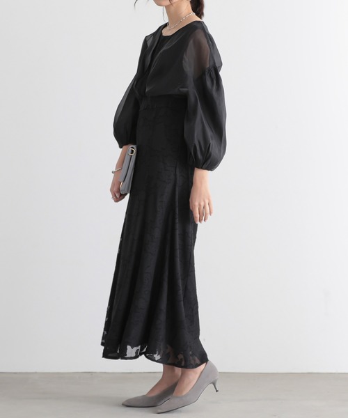 and it_（アンドイット）の「オケージョン オーガンジーショートジャケット（その他アウター・レディース・ブラック・S/M/L）」の6枚目の写真