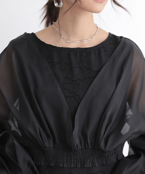 and it_（アンドイット）の「オケージョン オーガンジーショートジャケット（その他アウター・レディース・ブラック・S/M/L）」の8枚目の写真