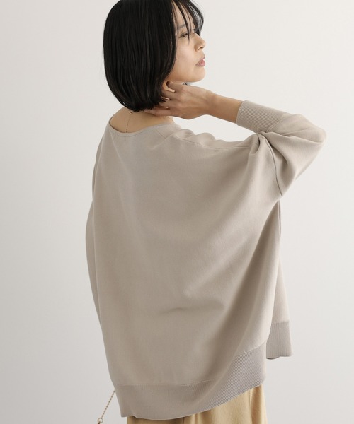 BARNYARDSTORM（バンヤードストーム）の「BARNYARDSTORM / ボートネックボリュームニット（ニット/セーター・レディース・ブルー/ベージュ/ブラック/ホワイト/インディゴブルー/ブラウン/グレイッシュベージュ・FREE）」の10枚目の写真