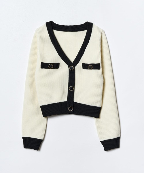 REDYAZEL(レディアゼル)の「配色ニットカーディガン(カーディガン/ボレロ・レディース・ブラック/ライトグレー・FREE)」の18枚目の写真