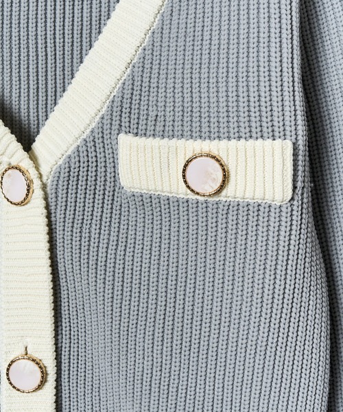 REDYAZEL(レディアゼル)の「配色ニットカーディガン(カーディガン/ボレロ・レディース・ブラック/ライトグレー・FREE)」の16枚目の写真