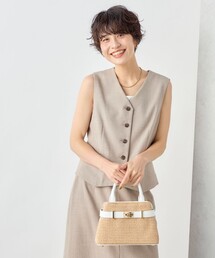 《セットアップ対応》ウォッシャブル麻調合繊ベスト
