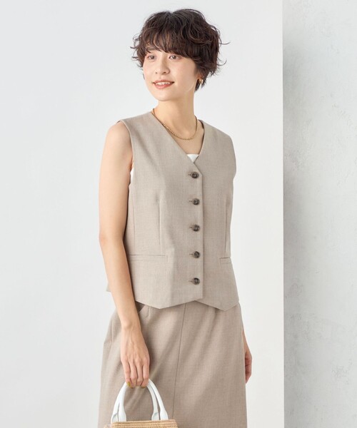 NOLLEY'S sophi ウォッシャブル麻調合繊ベスト NOLLEY'S Sophi（ノーリーズソフィ）の「《セットアップ対応