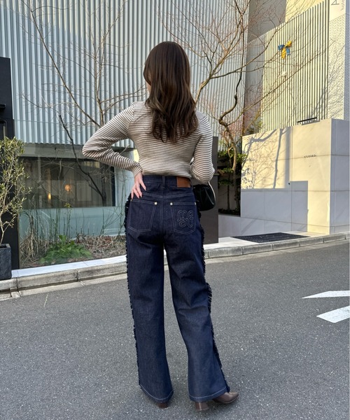 mellowneon（メロウネオン）の「フリンジデニムパンツ / SMサイズ展開 / セットアップ可能 / 高身長サイズ有り（デニムパンツ・レディース・ブルー・SMALL/MEDIUM）」の16枚目の写真