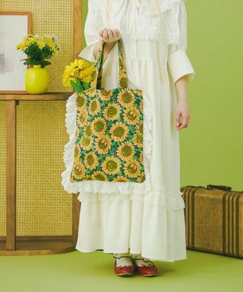 kutir（クティール）の「【クティールとレトロ】フリルゴブラントートバッグ（トートバッグ・レディース・ライトブルー/イエロー/ライトイエロー/その他・FREE）」の2枚目の写真