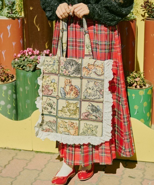 kutir（クティール）の「【クティールとレトロ】フリルゴブラントートバッグ（トートバッグ・レディース・ライトブルー/イエロー/ライトイエロー/その他・FREE）」の9枚目の写真