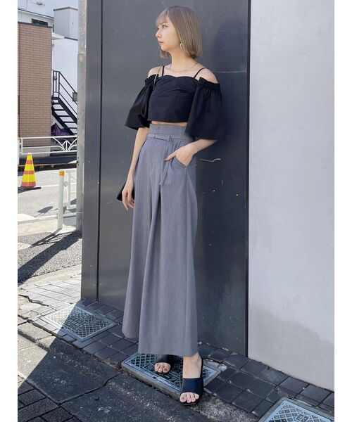 MURUA(ムルーア)の「【SET UP対応】ナローベルトワイドパンツ(その他パンツ・レディース・ブラック/ベージュ/グレー・1/2)」の11枚目の写真