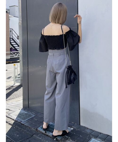 MURUA(ムルーア)の「【SET UP対応】ナローベルトワイドパンツ(その他パンツ・レディース・ブラック/ベージュ/グレー・1/2)」の13枚目の写真