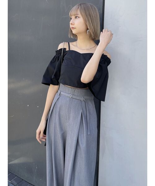 MURUA(ムルーア)の「【SET UP対応】ナローベルトワイドパンツ(その他パンツ・レディース・ブラック/ベージュ/グレー・1/2)」の14枚目の写真