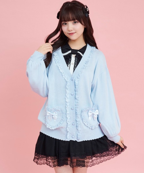 シークレットハニー Secret Honey ハートポケット付レースフリルカーディガン （ホワイト） 楽天市場】ハートポケットパーカー10/22 18:00 販売スタート