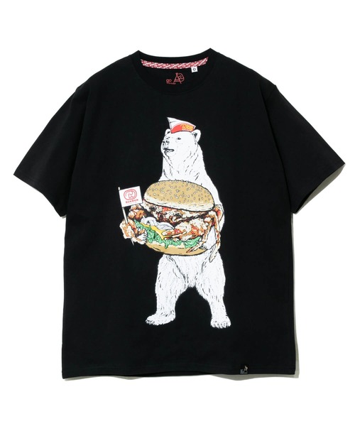 go slow caravan（ゴースローキャラバン）の「DOMDOM × gsc　USA/C カニバーガークマTEE（Tシャツ/カットソー・メンズ・ホワイト/ブラック・MEDIUM/LARGE/X-LARGE）」の3枚目の写真