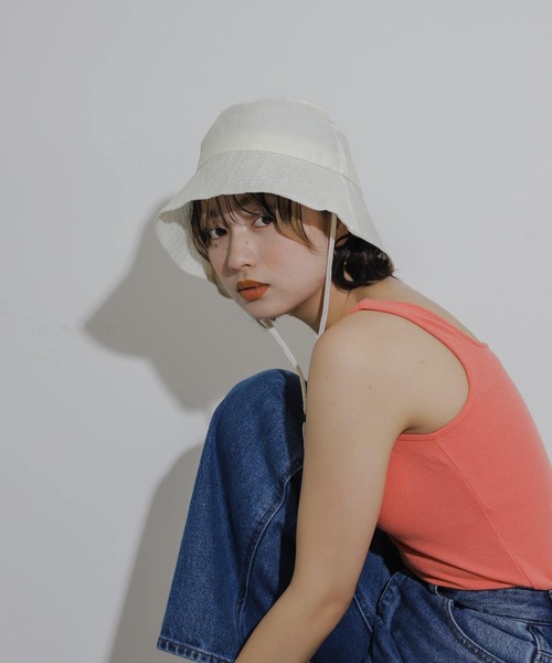 SENSE OF PLACE by URBAN RESEARCH(センスオブプレイスバイアーバンリサーチ)の「『WEB/一部店舗限定』UVダウンブリムハット(ハット・レディース・アイボリー/ブラック/ブラウン・ONE)」の9枚目の写真