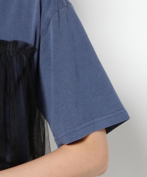 Another Edition(アナザーエディション)の「AEBC チュールドッキングPrt Tee◆(Tシャツ/カットソー・レディース・ブラック/ネイビー・フリー)」の16枚目の写真