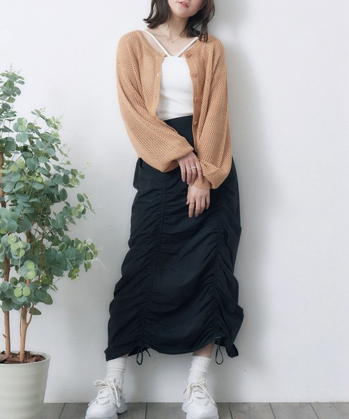 RETRO GIRL（レトロガール）の「ラメメッシュカーデ（ニット/セーター・レディース・オフホワイト/ライトブルー/ライトオレンジ系/ブラック・FREE）」の21枚目の写真