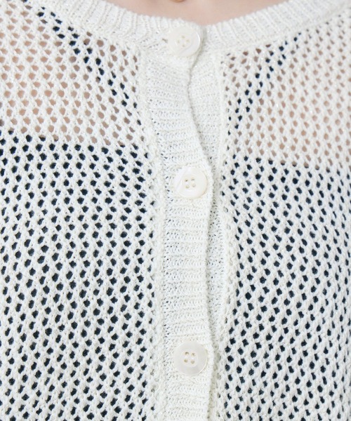 RETRO GIRL（レトロガール）の「ラメメッシュカーデ（ニット/セーター・レディース・オフホワイト/ライトブルー/ライトオレンジ系/ブラック・FREE）」の8枚目の写真