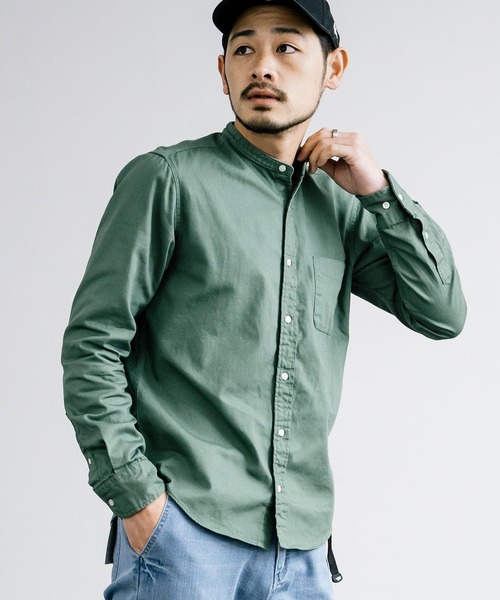 Rocky Monroe(ロッキーモンロー)の「日本製 国産 オックスフォードバンドカラー長袖シャツ(シャツ/ブラウス・メンズ・ホワイト/ネイビー/チャコール/ブラック/オリーブ/サックスブルー/ブルー/グレー・XL/L/M)」の5枚目の写真