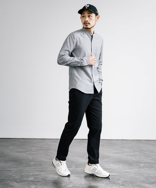 Rocky Monroe(ロッキーモンロー)の「日本製 国産 オックスフォードバンドカラー長袖シャツ(シャツ/ブラウス・メンズ・ホワイト/ネイビー/チャコール/ブラック/オリーブ/サックスブルー/ブルー/グレー・XL/L/M)」の10枚目の写真