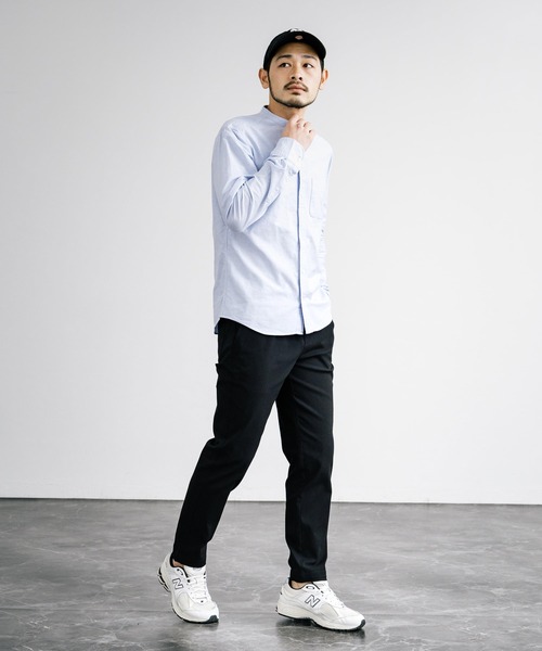 Rocky Monroe(ロッキーモンロー)の「日本製 国産 オックスフォードバンドカラー長袖シャツ(シャツ/ブラウス・メンズ・ホワイト/ネイビー/チャコール/ブラック/オリーブ/サックスブルー/ブルー/グレー・XL/L/M)」の18枚目の写真