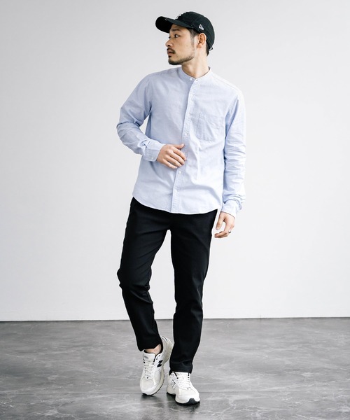 Rocky Monroe(ロッキーモンロー)の「日本製 国産 オックスフォードバンドカラー長袖シャツ(シャツ/ブラウス・メンズ・ホワイト/ネイビー/チャコール/ブラック/オリーブ/サックスブルー/ブルー/グレー・XL/L/M)」の19枚目の写真
