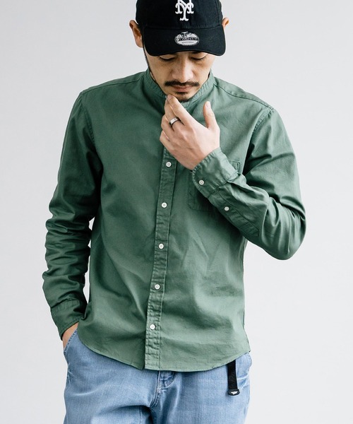Rocky Monroe(ロッキーモンロー)の「日本製 国産 オックスフォードバンドカラー長袖シャツ(シャツ/ブラウス・メンズ・ホワイト/ネイビー/チャコール/ブラック/オリーブ/サックスブルー/ブルー/グレー・XL/L/M)」の11枚目の写真