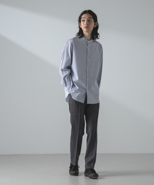 THOMAS MASONバンドカラーボクシーシャツ