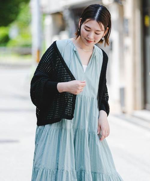 【セール】F by ROSSO メッシュ編みショートカーディガン（カーディガン/ボレロ）｜F by ROSSO（エフバイロッソ）