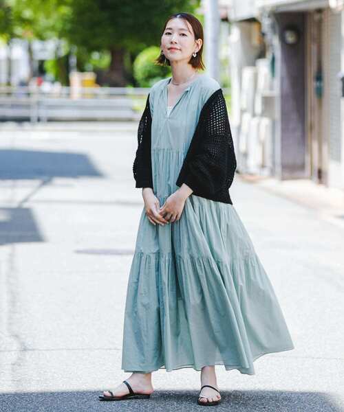 F by ROSSO（エフバイロッソ）の「F by ROSSO　メッシュ編みショートカーディガン（カーディガン/ボレロ・レディース・イエロー/ブラック/ライトベージュ・FREE）」の13枚目の写真