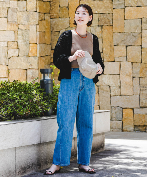 F by ROSSO（エフバイロッソ）の「F by ROSSO　メッシュ編みショートカーディガン（カーディガン/ボレロ・レディース・イエロー/ブラック/ライトベージュ・FREE）」の15枚目の写真