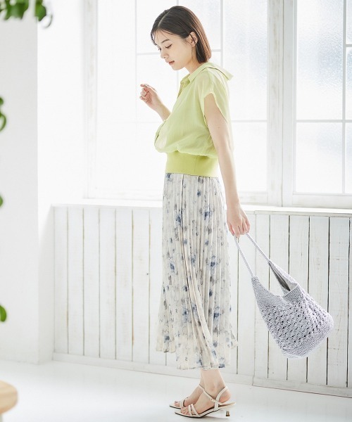 12Twelve Agenda（トゥエルブ　アジェンダ）の「インナー付シアーシャツフレンチスリーブプルオーバー（シャツ/ブラウス・レディース・アイボリー/ブラック/チャコールグレー/イエロー/ブルー・M）」の15枚目の写真