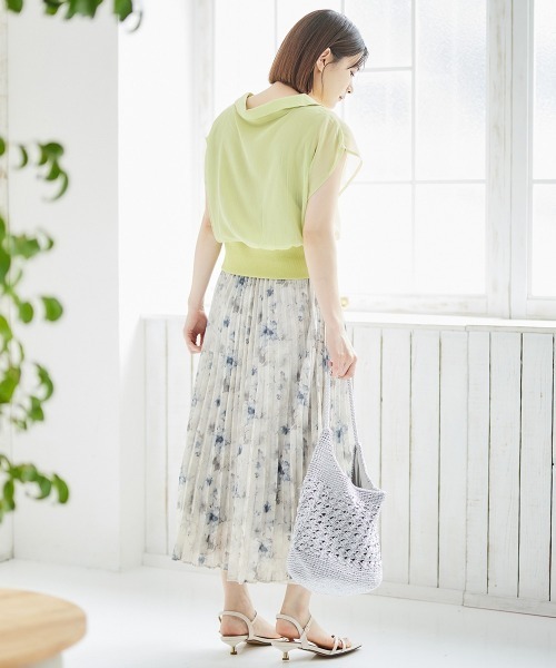 12Twelve Agenda（トゥエルブ　アジェンダ）の「インナー付シアーシャツフレンチスリーブプルオーバー（シャツ/ブラウス・レディース・アイボリー/ブラック/チャコールグレー/イエロー/ブルー・M）」の16枚目の写真