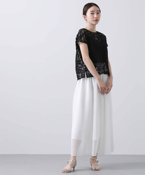 Gready Brilliant(グレディブリリアン)の「クラシックレースフレンチSVブラウス(シャツ/ブラウス・レディース・アイボリー/ブラック・38)」の16枚目の写真