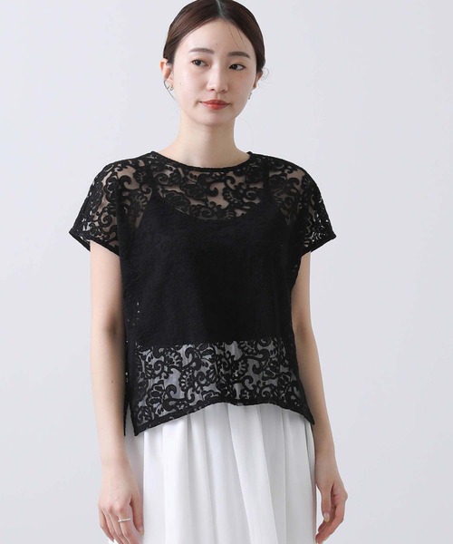 Gready Brilliant(グレディブリリアン)の「クラシックレースフレンチSVブラウス(シャツ/ブラウス・レディース・アイボリー/ブラック・38)」の20枚目の写真