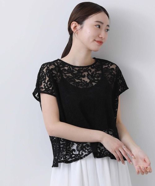 Gready Brilliant(グレディブリリアン)の「クラシックレースフレンチSVブラウス(シャツ/ブラウス・レディース・アイボリー/ブラック・38)」の21枚目の写真