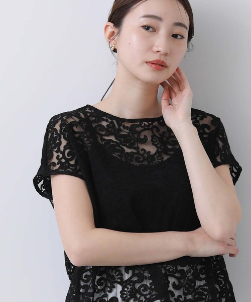 Gready Brilliant(グレディブリリアン)の「クラシックレースフレンチSVブラウス(シャツ/ブラウス・レディース・アイボリー/ブラック・38)」の22枚目の写真