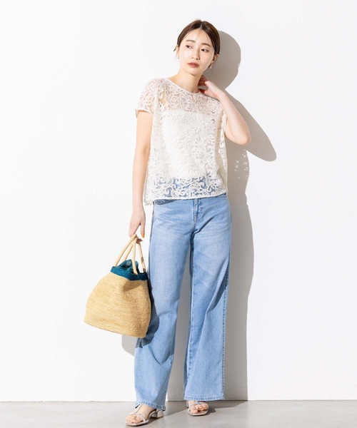 Gready Brilliant(グレディブリリアン)の「クラシックレースフレンチSVブラウス(シャツ/ブラウス・レディース・アイボリー/ブラック・38)」の3枚目の写真