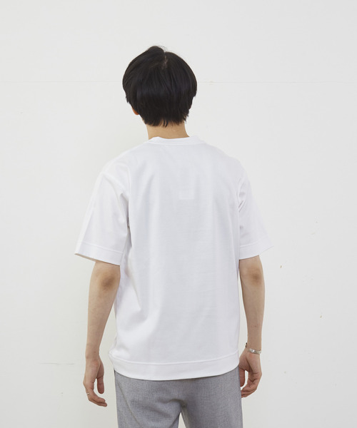 MEN'S MELROSE（メンズメルローズ）の「マーセライズドスムースクルーネックTシャツ（Tシャツ/カットソー・メンズ・ネイビー/キャメル/グレー/ホワイト・3/4/2）」の7枚目の写真