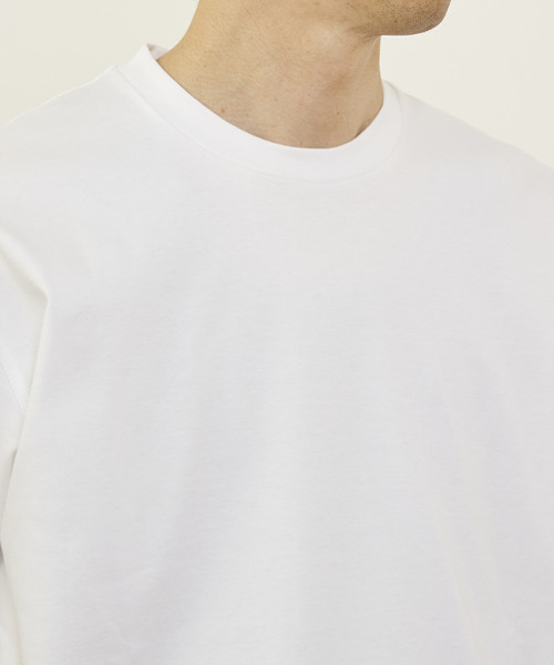MEN'S MELROSE（メンズメルローズ）の「マーセライズドスムースクルーネックTシャツ（Tシャツ/カットソー・メンズ・ネイビー/キャメル/グレー/ホワイト・3/4/2）」の9枚目の写真