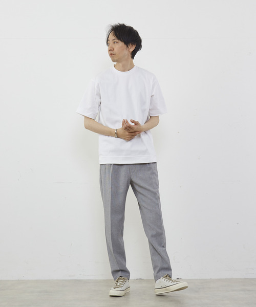 MEN'S MELROSE（メンズメルローズ）の「マーセライズドスムースクルーネックTシャツ（Tシャツ/カットソー・メンズ・ネイビー/キャメル/グレー/ホワイト・3/4/2）」の22枚目の写真