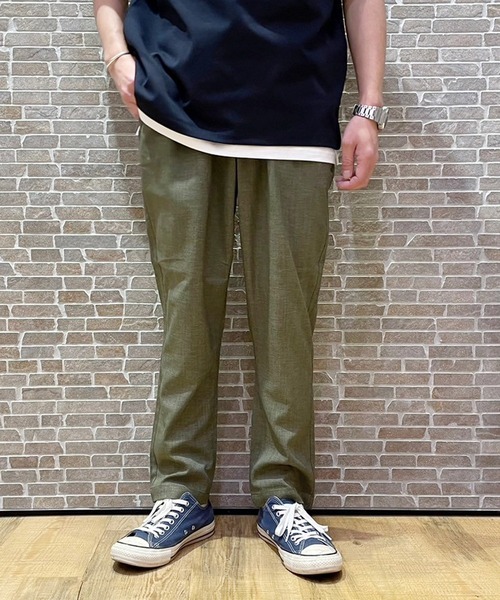 Grand PARK（グランドパーク）の「リネンライクポリエステルテーパードイージーパンツ（その他パンツ・メンズ・カーキ/オフホワイト/グレー/チャコールグレー/ネイビー・MEDIUM/LARGE/X-LARGE）」の4枚目の写真