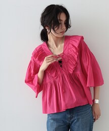 ◆コットンボイルフリルブラウス