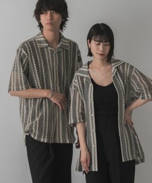 SENSE OF PLACE by URBAN RESEARCH | 『ユニセックス』『洗濯可』アソートレースオープンカラーシャツ(5分袖)(シャツ/ブラウス)